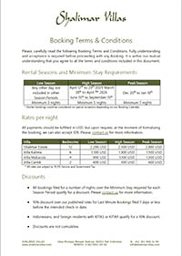 Download Shalimar Villas Booking Terms and Conditions